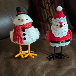 Festive Snowman and Santa Figurines Target Holiday Birds.